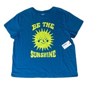 Sonoma Blue Tee w/ Yellow Sun Graphic “Be The Sunshine” Women’s 0X